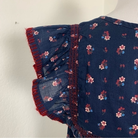 𝅺J. Crew Point Sur Flutter Sleeve Peasant Top Size XS - Picture 7 of 15